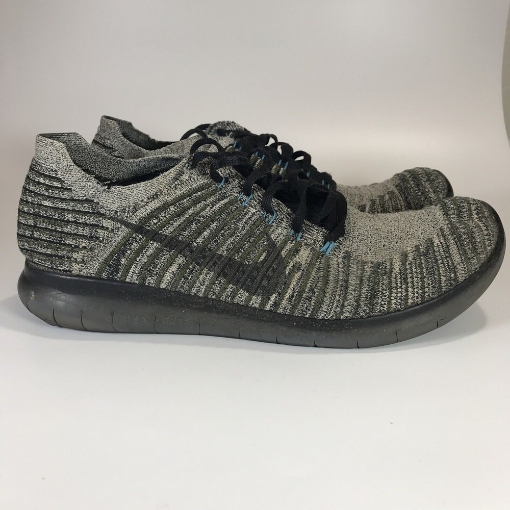 Nike Free RN Flyknit Cargo Khaki Black Running Sneakers 831069-305 Men’s Size 12